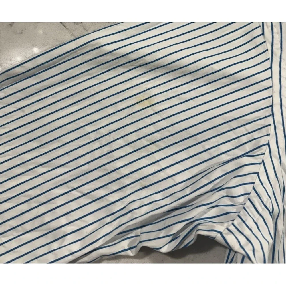 Ralph Lauren‎ Oxford Shirt Mens XL White Blue Stripes Classic Fit Button Down